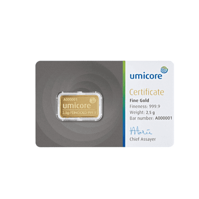 2,5 gram goudbaar Umicore