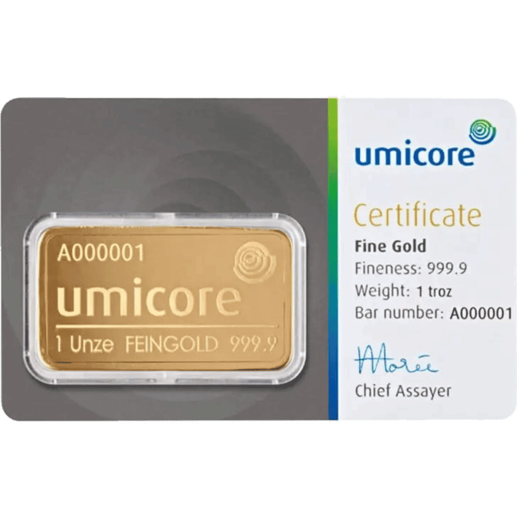 1 troy ounce goudbaar Umicore